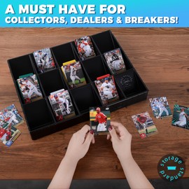 Storage Standard Card Sorting Tray - Stackable Trading Card Organizer, 15-Compartment Playing Card Tray - Card Sorter Tray for Organizing Raw Cards, Sleeved Cards or ToploadersC Includes 15 Trading Card Dividers