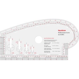 Liquidraw 4 in 1 Multipurpose Curve Ruler Includes Armhole Curve Ruler, Hip Curve Ruler, Front Neckline & Back Neckline, Pattern Making Fashion Design Ruler - Imperial & Metric