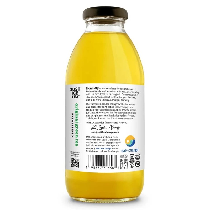 Just Ice Tea Organic Iced Tea, 16 Fl Oz Glass