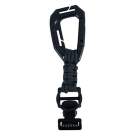 KUNN Glove Clips with Plastic Carabiner and Paracord, Metal Clips for Heavy Duty Gloves, with Key Ring for Tactical Backpack, Black