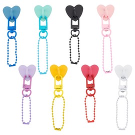 OLYCRAFT 8pcs Phone Heart Holder Stand: Heart-Shaped Alloy Mobile Phone Charm with Detachable Chain & Self-Adhesive Sticker