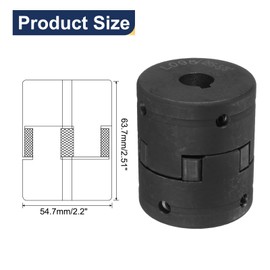 sourcing map 5/8" to 1" L095 Flexible 3-Piece L-Jaw Coupling Coupler Set & Buna-N NBR Rubber Spider for Log Splitter Hybrid Equipment