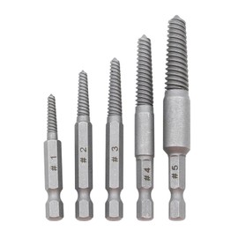 5 Piece Thread Repair Kit, Extractor, Screw Saurus, Reverse Tap, Hexagonal Shaft Screw Removal Bit, Stripped Screw Removal Bit, Damaged Screw Thread