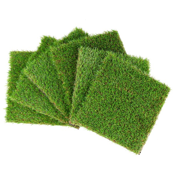 GLOBREEN Artificial Grass Squares Placemats Christmas Table Centerpiece Decor Picnic