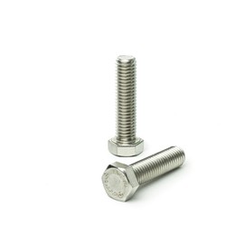 1/2"-13 x 2" Hex Head Tap Bolt, Stainless Steel 18-8, Full Thread, Bright Finish, Flat Point, Quantity 25 by Bridge Fasteners