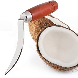 Coconut Tool Coconut Meat Remover Durable Wooden Handle Stainless Steel Coconut Opener Scraper Knife Kitchen Accessories