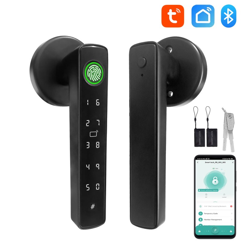 Double Row Digital Display Smart Door Lock App Control Aluminum