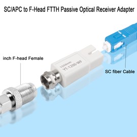 QIANRENON Cable TV Passive SC Fiber Mini Receiver Module 1550nm SC/APC to F-Head FTTH Passive Optical Receiver Adapter, with Filtering Function, for Conversion of SC Fibre to CaTV Signal