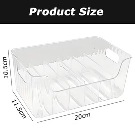 Seasoning Bag Storage Box with 7 Removable Dividers,Countertop Spice Shelf/Seasoning Packet Organizer for Adjustable Dividers and Handle