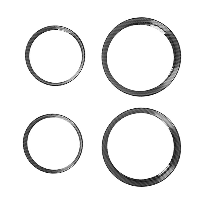 4 Pcs Air Outlet Cover Carbon Fiber Style Dashboard AC