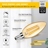 6-Pack Dimmable E12 LED Candelabra Bulbs 60W Equivalent, 2200K Amber