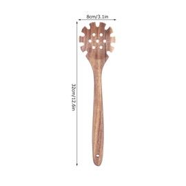 Pack of 2 Wooden Pasta Spoons, 32 cm / 12.6 inches, Hanging Spaghetti Spoon, Pasta Ladle with Teeth, Spaghetti Tongs for Spaghetti Strainer, Slotted Pasta Spoon, Pasta Server for Spaghetti Strainer,