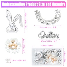 GlowMyst Bling Shoe Charms - 12PCS Crystal Rhinestone Pearl Flower and Butterfly Charms for Women & Girls, Sparkling Chain Accessories for Clog Shoes, Perfect for Party Favors & Birthday Gifts