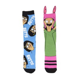 Hyp Bob's Burgers Tina and Louise Crew - Paquete de 2 pares, Multi, Talla única