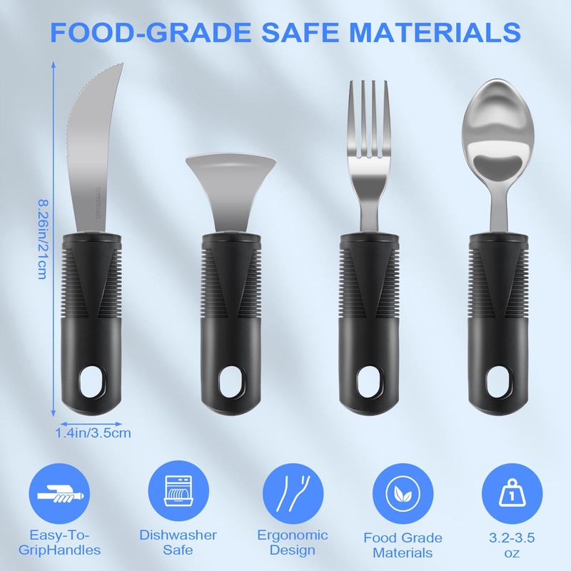 Adaptive Utensils, Weighted Utensils for Hand Tremors, Utensils for Parkinsons