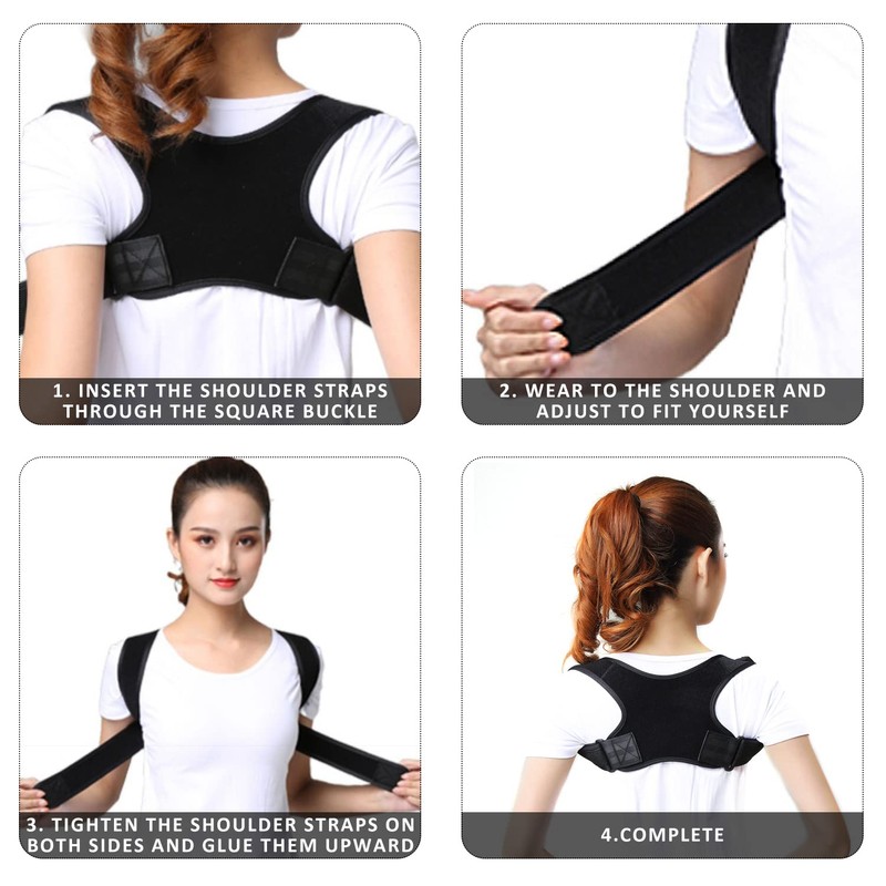 PFLYPF Back Corrector with 1 Pair Shoulder Pads, Sitting Posture