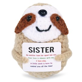 JINMUYU Sisters Gifts from Sister Emotional Support Crochet Sloth for Sister Anniversary Birthday Christmas Easter Graduation Gift and Christmas Stocking Easter Basket Stuffer