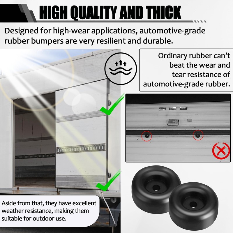 TonGass 1" Tall Trailer Ramp Door Bumpers Universal Fit Bumper