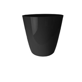 The HC Companies 6 Inch Aria Round Self Watering Planter - Plastic Plant Pot for Indoor Outdoor Plants Flowers Herbs, Glossy Black