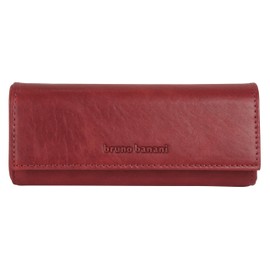 bruno banani 022056 Real Leather Glasses Case for Men, Women, Safe Storage, Elegant Design, red