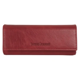bruno banani 022056 Real Leather Glasses Case for Men, Women, Safe Storage, Elegant Design, red
