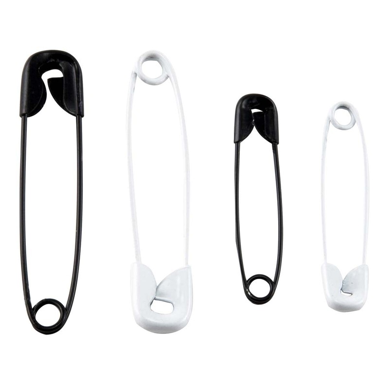 Singer Asst Black and White Professional Style Safety Pins, Multisize,