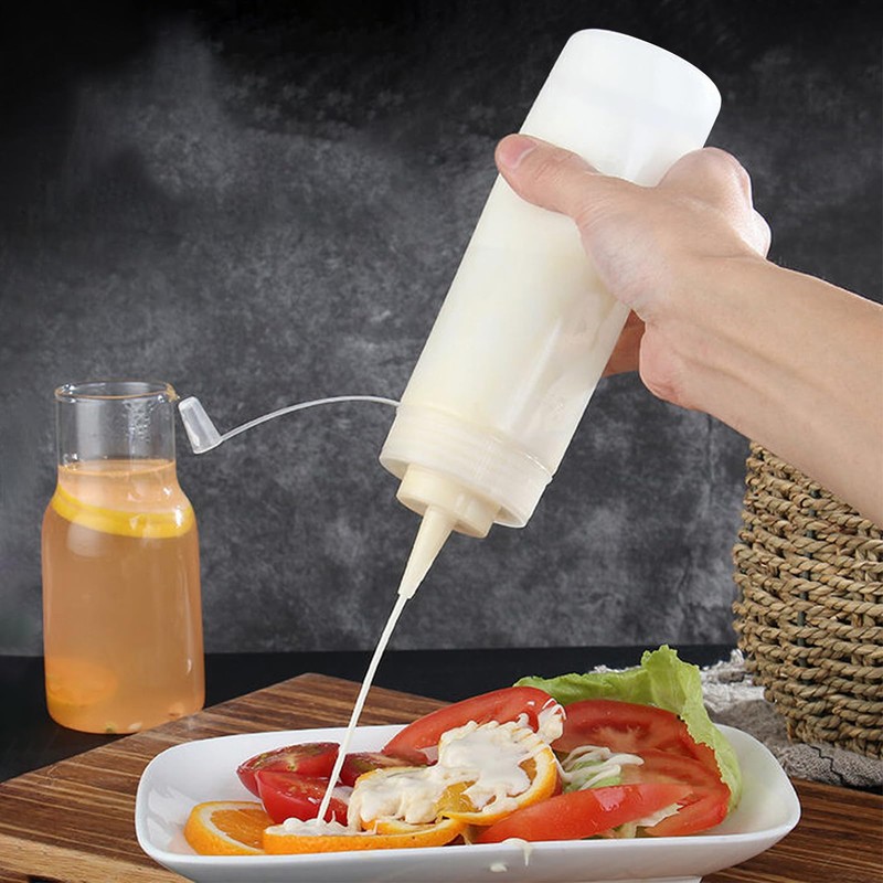 SINJEUN 6 Pack Squeeze Sauce Bottles with Caps, 1000 ml