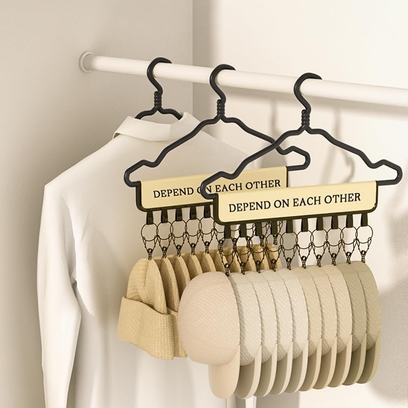 Raccoon Hat Storage, Hat Hanger, Pinch Hanger, Foldable, 10 Pinch,