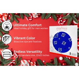 Pañuelo de embalaje de regalo para hombres y mujeres, 100% algodón, cachemira, 22 x 22 pulgadas, 1 paquete, pañuelo grande de pañuelo vaquero, Azul Real, Large