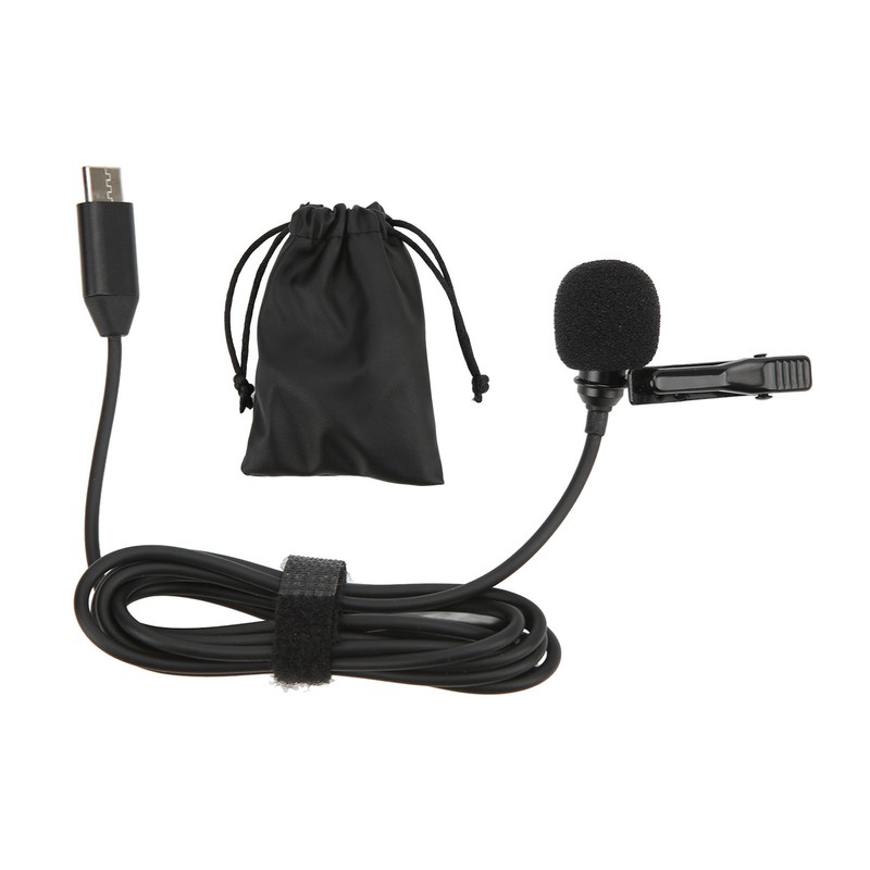 Type C Lavalier Microphone Hifi Sound Noise Cancelling Clip On