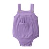 Zoputey Baby Girl Romper Solid Colour Sleeveless with Pocket Design