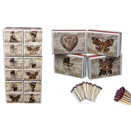 jameitop® 60 Matchboxes / Matches Mixed Nostalgia Motifs 2400 Matches 41 mm