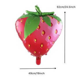 6PCS Strawberry Balloons Strawberry Red Fruit Foil Mylar Balloons for Birthday's Party Decorations Baby Shower Decoration Wedding Party Supplies