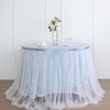 14FT Extra Long 48" Two Layered Tulle & Satin Table