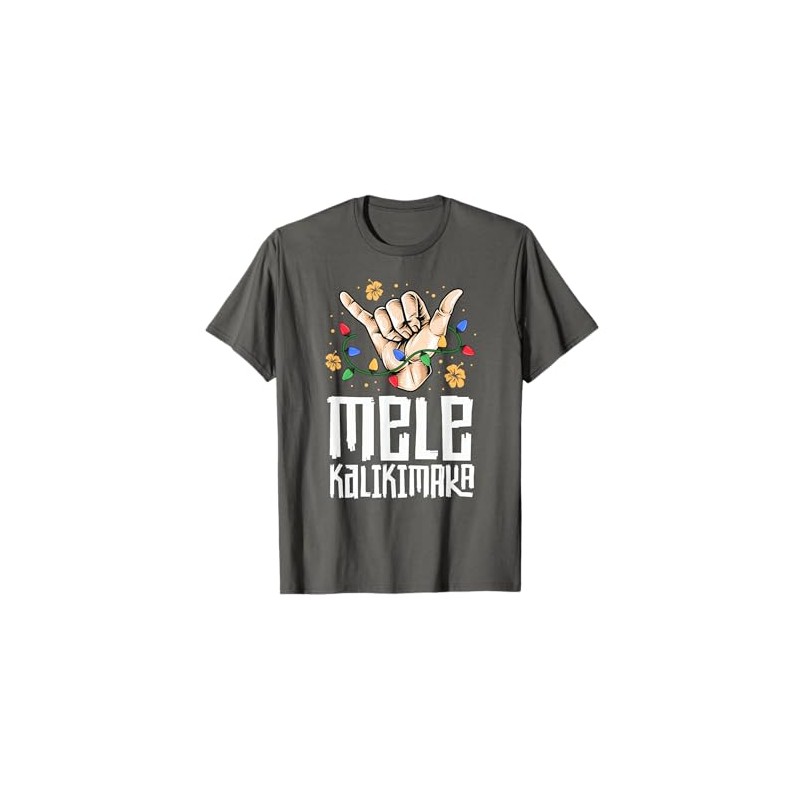 Hawaiian Christmas Shirt Men Mele Kaliki Shaka Kalikimaka T-Shirt