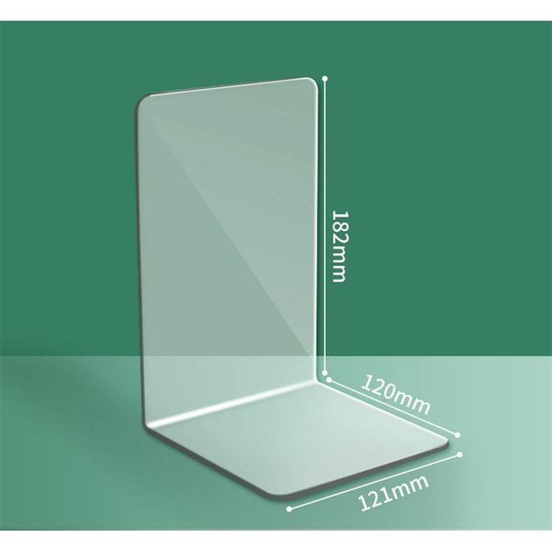 8 pcs Acrylic Bookends,Clear Acrylic Bookends for Shelves,Heavy Duty Book