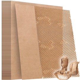 MAXECHO Honeycomb Packing Paper Sheets, 50 Pcs, 13.5" x 17.5" Bubble Cushioning Wrap for Moving Shipping, Products & Gifts Wrapping Essentials, Packaging Supplies, Recyclable Material, Brown