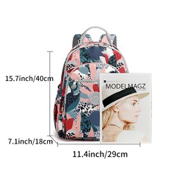 YANAIER Womens Fashion Backpack Purse Water resistant Nylon Travel Casual Daypack Cute Shoulder Bags School Bag for Girls Pink flower