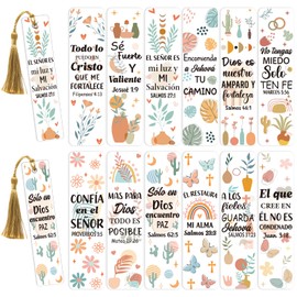 AFRITEE UV DTF Bookmark Wraps - 24 Sheets Español Biblia Flower UV DTF Stickers for Blank Bookmark Decor, Cristianismo Motivational Quotes Acrylic Bookmarks Transfer Stickers Decals Decoration