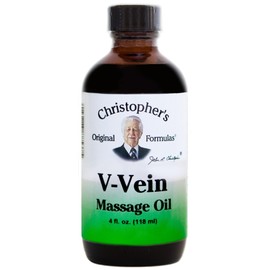 Christopher’s Original Formulas V-Vein Massage Oil, 4 fl oz | Herbal Topical Blend for Skin and Massage Care