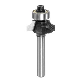 sourcing map Roundover Router Bit 1/4 Shank 5/32" Radius Carbide Tipped Edge Rounding Over Bit with Bearing Guide, Woodworking Milling Tool