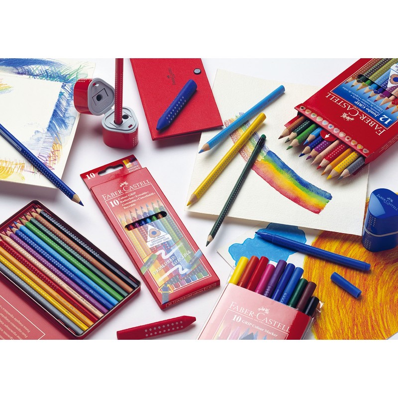 Faber-Castell 112418 Colour Grip 2001 Colouring Pencil, Scarlet Red, Pack