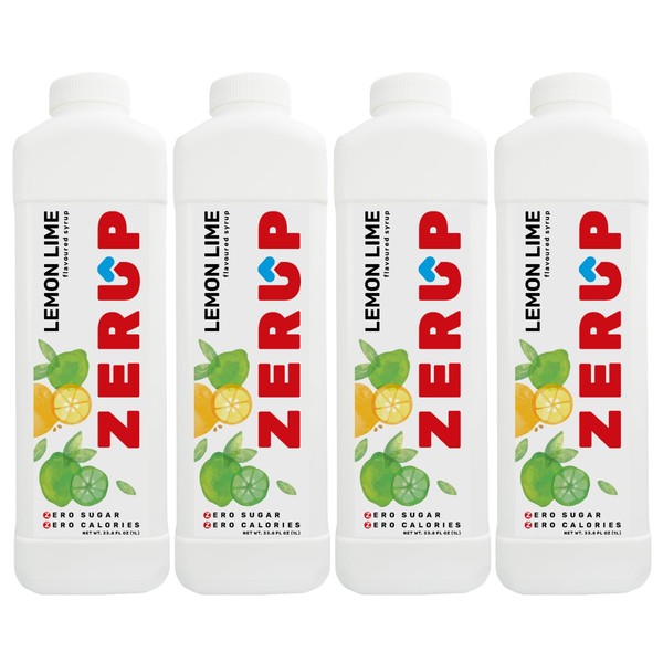 Zerup Zero Sugar Lemon Lime Syrup, Sugar-Free Syrup, Zero Calories