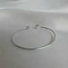 Sterling Silver 55mm Brushed Sterling Silver & CZ Bangle