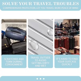 DIODUODA Clear Suitcase Cover PVC Luggage Protector Transparent Luggage Cover Protective Bag for Trolley Case Protect Suitcases from Scratch Travel Accessories (30inch)