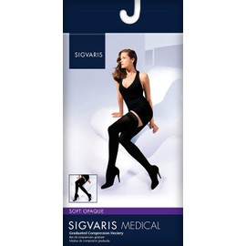 SIGVARIS Women’s Style Soft Opaque 840 Open Toe Thigh-Highs w/Grip Top 15-20mmHg