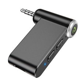 BT 5.0 Receiver Multifunction 3.5mm Plug Car Wireless AUX Adapter for Car Home Stereo Black
