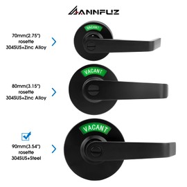 Vacant or in-Use Privacy Bathroom Door Lock with Handle,Occupied Bathroom Lever Lock with Large Indicator Sign,ANSI Grade 2 Commercial Door Handle,for Public Restrooms Office Hospital (Matte Black)