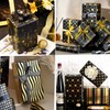 Birthday Wrapping paper 6 Sheets Black Gold Gift Wrapping Paper