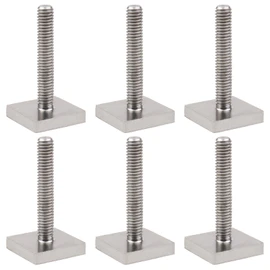 eMagTech 6PCS T-Track Adapter M6 X 35 Mm T-Slot Bolts Stainless Steel 20x20mm Square Head Bolts Car Roof Bar Accessories for Car Roof Rack Roof Box Rail Carrier